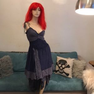 RARE Anthropologie Tie Strap Dress with Eyelet